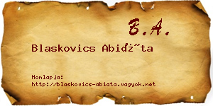Blaskovics Abiáta névjegykártya
